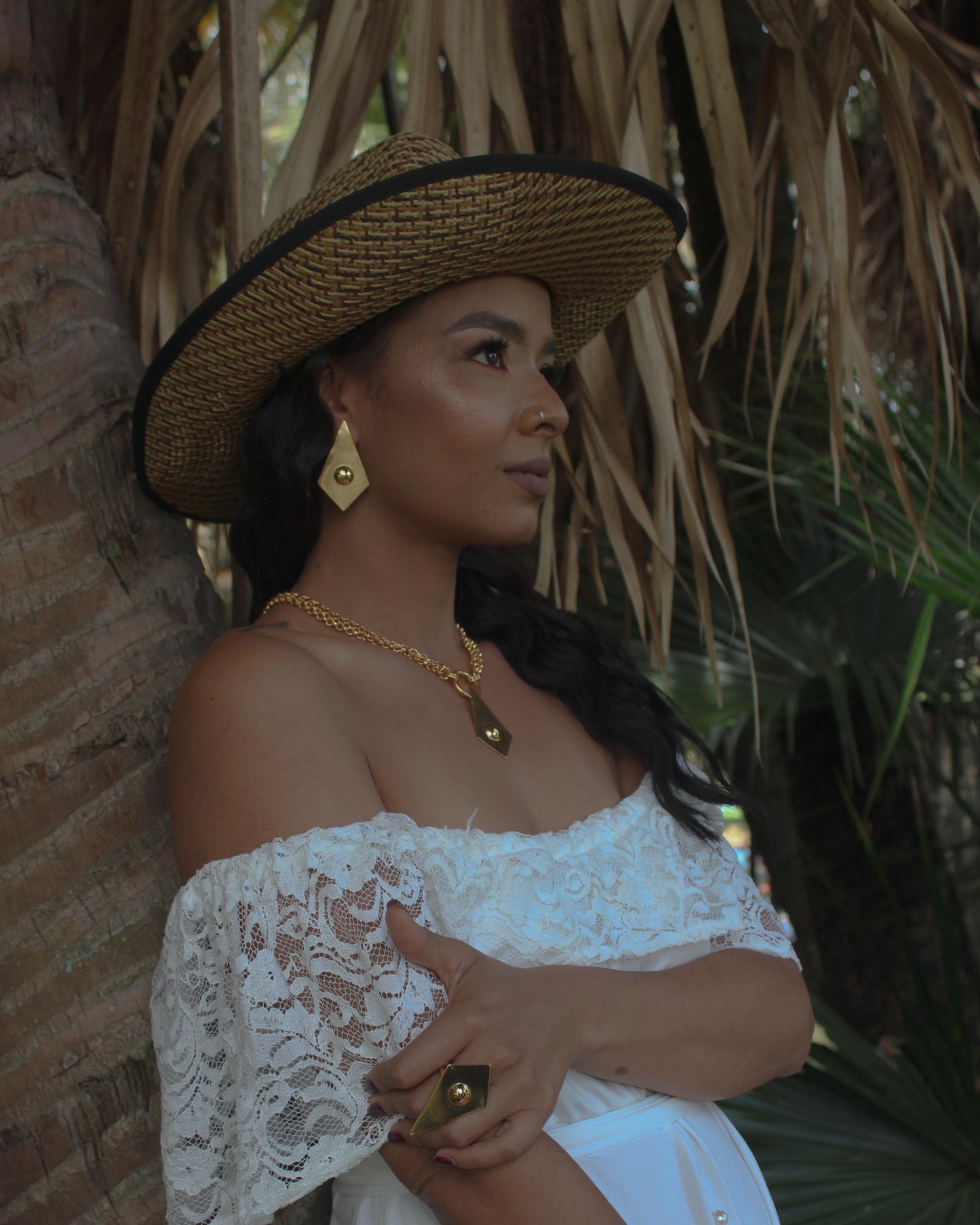 Triangle Set gold/Set de triangulo dorado