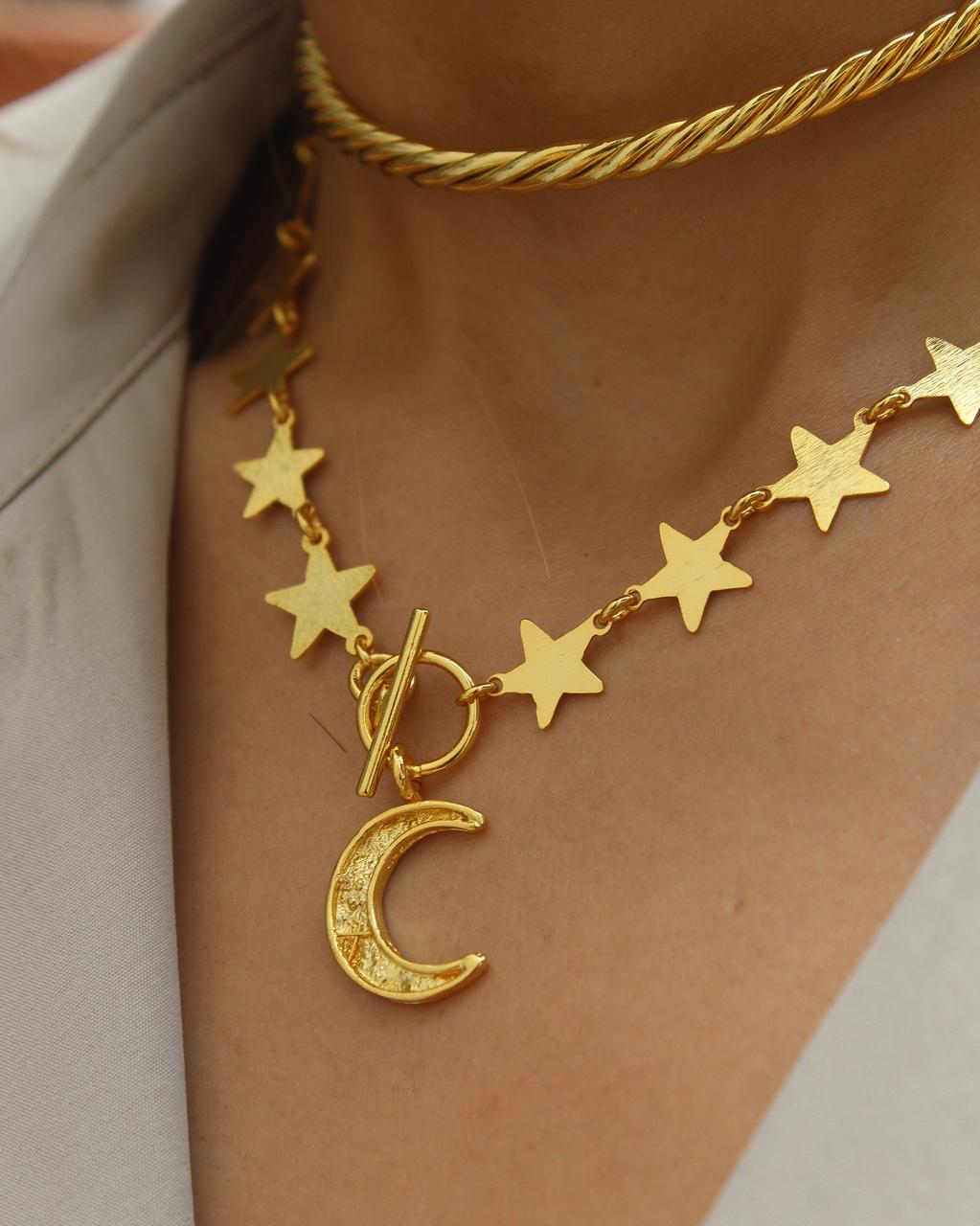Lunar Gold Charm Choker