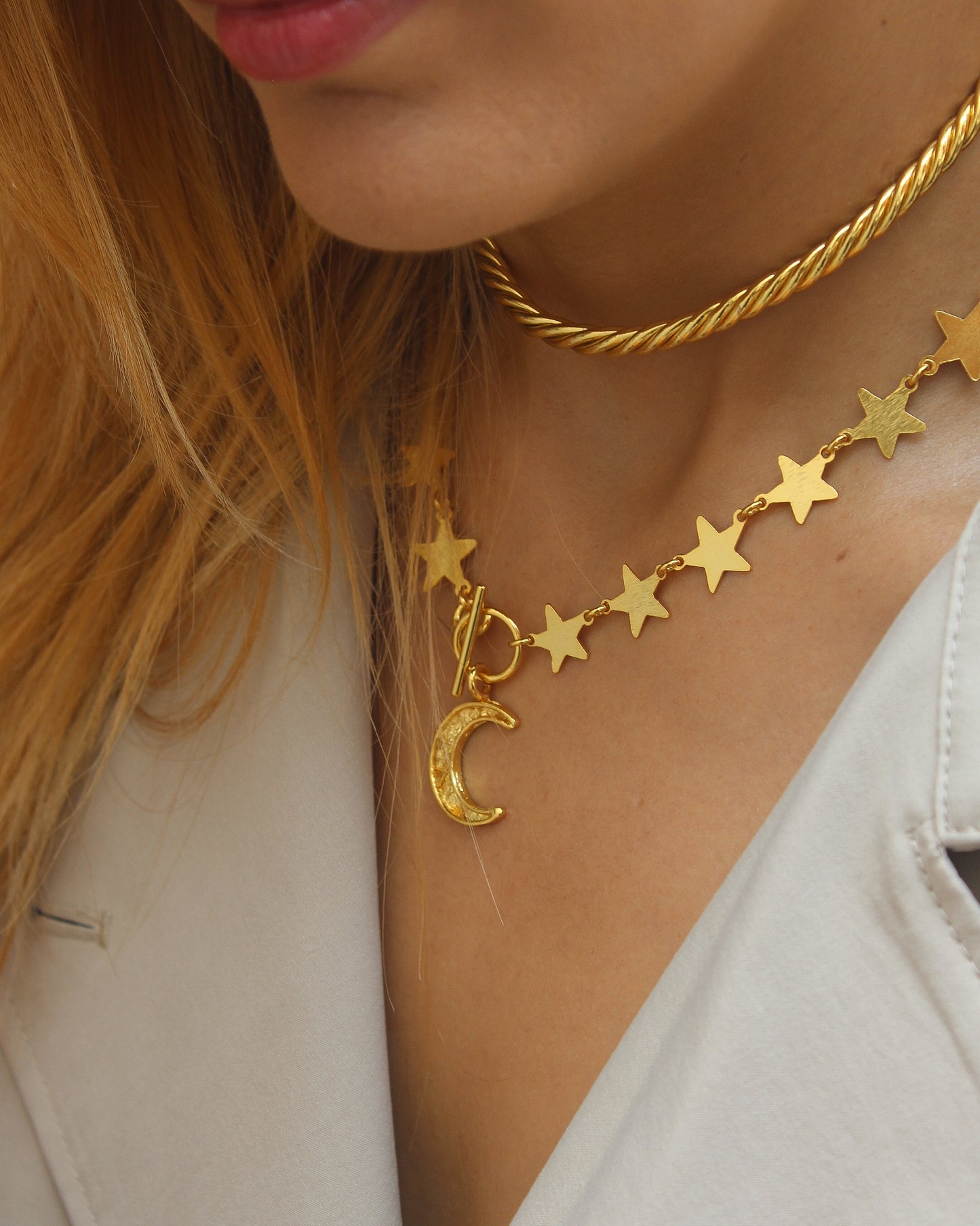 Lunar Gold Charm Choker